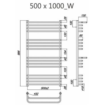 Полотенцесушитель Ravak Optima 500x1000