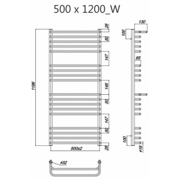 Полотенцесушитель Ravak Optima 500x1200