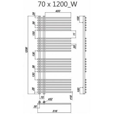 Полотенцесушитель Ravak Style 500x1200