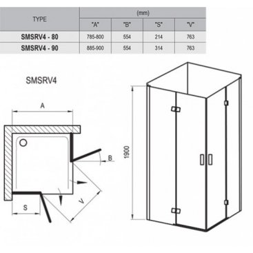 Душевой уголок Ravak SmartLine SMSRV4 80x80