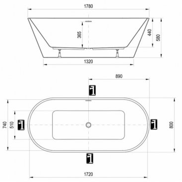 Ванна акриловая Ravak Solo 178x80