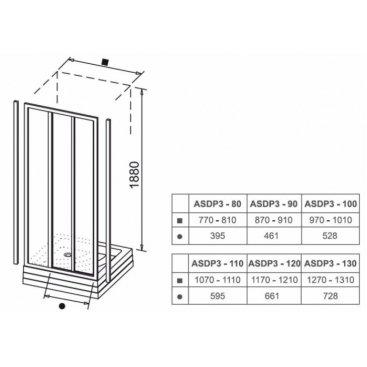 Душевая дверь Ravak Supernova ASDP3-80 188 белая Grape