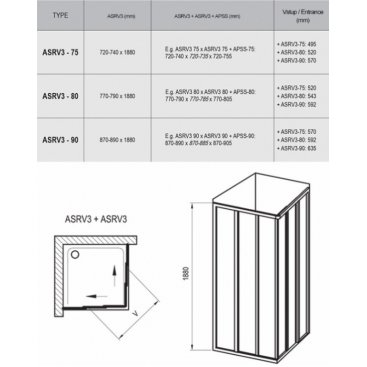 Душевой уголок Ravak Supernova ASRV3/ASRV3 90x90 сатин Grape