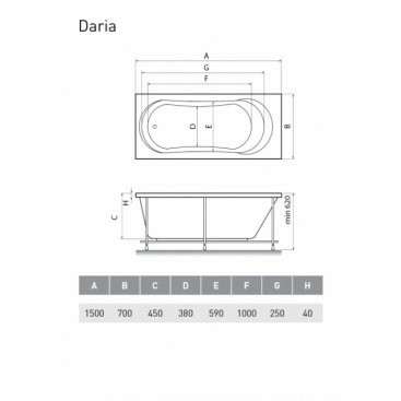 Ванна Relisan Daria 150x70