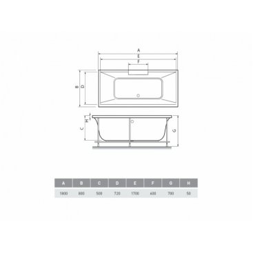 Ванна Relisan Eco Plus PPU Дунай 180x80