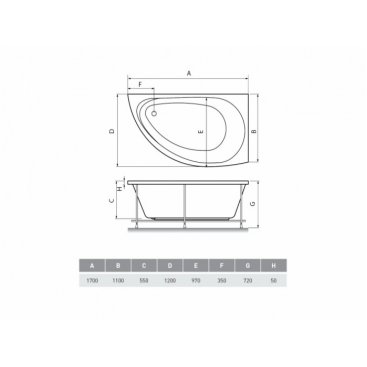 Ванна Relisan Eco Plus PPU Ибица 170x120