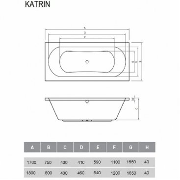 Ванна Relisan Katrin 180x80