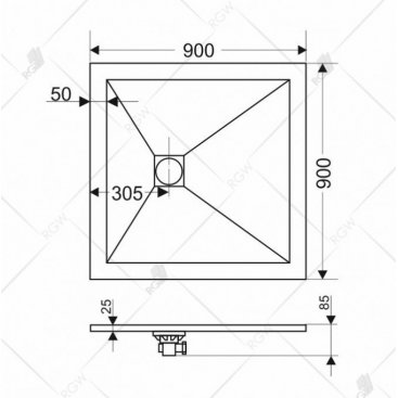 Душевой поддон RGW ST-0099Be 90x90