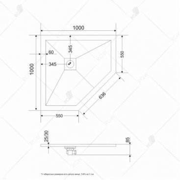 Душевой поддон RGW ST/T-0100Co 100x100