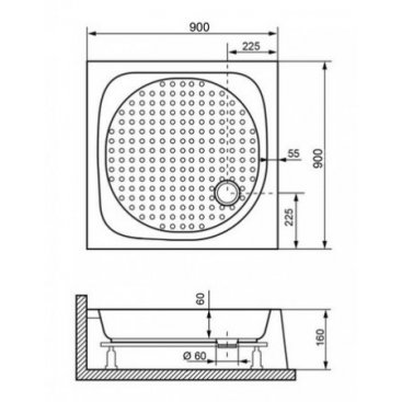 Душевой поддон RGW LUX/TN-Z 90x90