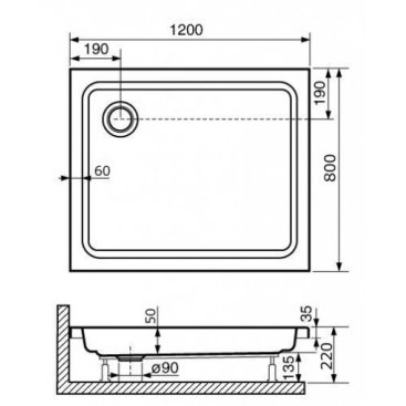 Душевой поддон RGW Style PR 120x80