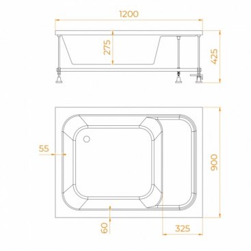 Душевой поддон RGW BC/L 120x90