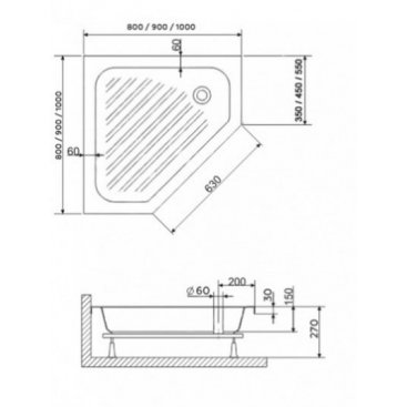 Душевой поддон RGW BT/CL-S-A 100x100