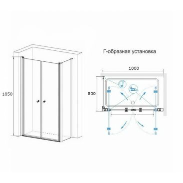 Душевой уголок RGW Passage PA-47 (PA-04+Z-12) 100x80