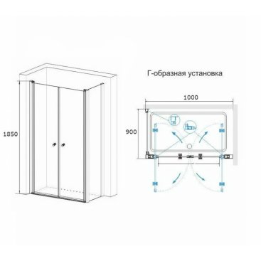 Душевой уголок RGW Passage PA-47 (PA-04+Z-12) 100x90