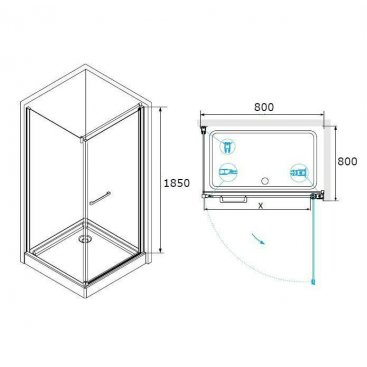 Душевой уголок RGW Passage PA-48 (PA-03+Z-12) 80x80