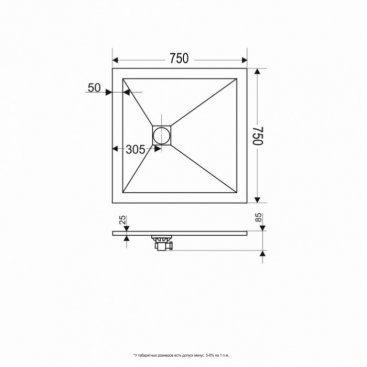 Душевой поддон RGW ST-0075W 75x75