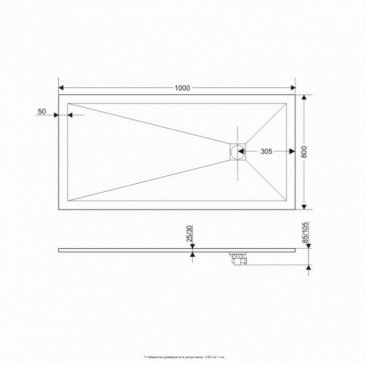 Душевой поддон RGW ST-0108De 100x80