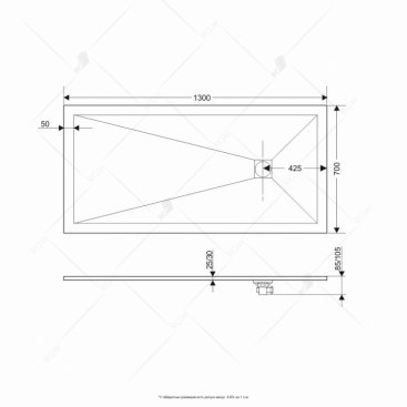 Душевой поддон RGW ST-0137G 130x70