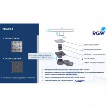 Душевой трап RGW SDR-14-11