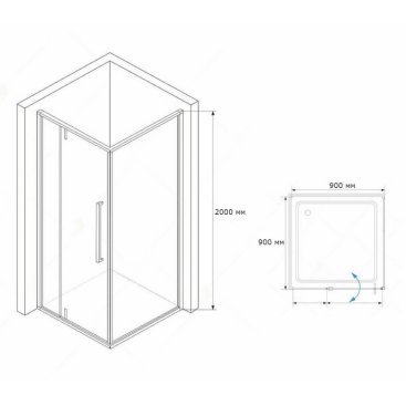 Душевой уголок RGW Stilvoll SV-34 B 90x90