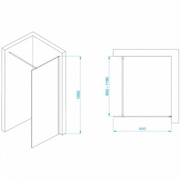 Душевая перегородка RGW Walk In WA-002B 60 см