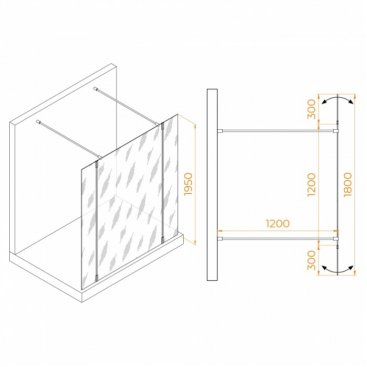 Душевая перегородка RGW Walk In WA-052Gb 120+60 см