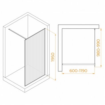 Душевая перегородка RGW Walk In WA-08B 90 см