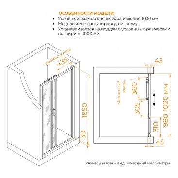 Душевая дверь RGW Classic CL-111 100 см