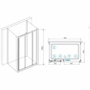 Душевой уголок RGW Classic CL-30 P (CL-11+2Z-050-1) 90x90