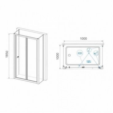 Душевой уголок RGW Classic CL-31 P (CL-21+2Z-050-1) 100x100