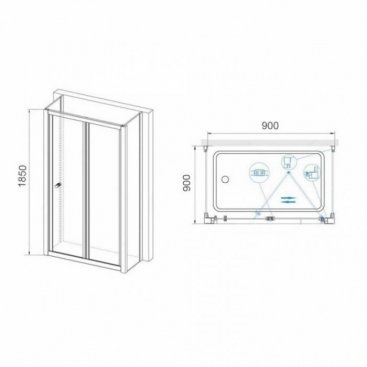 Душевой уголок RGW Classic CL-31 P (CL-21+2Z-050-1) 90x90