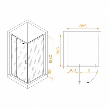 Душевой уголок RGW Classic CL-35B 90x90