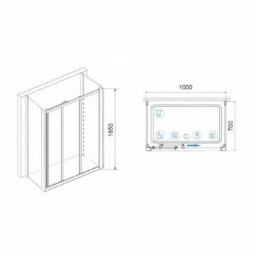 Душевой уголок RGW Classic CL-40 P (CL-11+2Z-050-1) 100x70