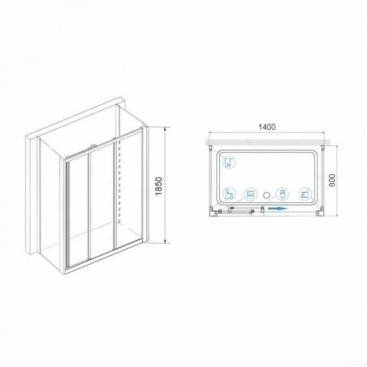 Душевой уголок RGW Classic CL-40 P (CL-11+2Z-12) 140x80