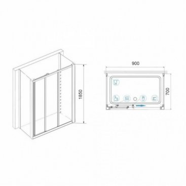 Душевой уголок RGW Classic CL-40 P (CL-11+2Z-050-1) 90x70