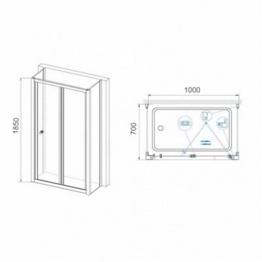 Душевой уголок RGW Classic CL-41 P (CL-21+2Z-050-1) 100x70