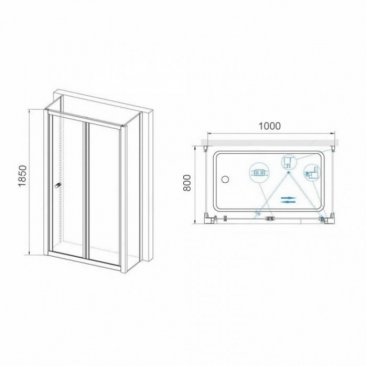 Душевой уголок RGW Classic CL-41 P (CL-21+2Z-050-1) 100x80