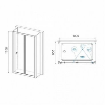 Душевой уголок RGW Classic CL-41 P (CL-21+2Z-050-1) 100x90