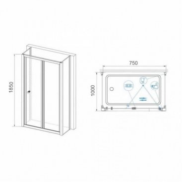 Душевой уголок RGW Classic CL-41 P (CL-21+2Z-050-1) 75x100