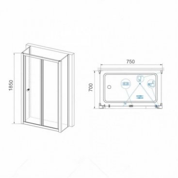 Душевой уголок RGW Classic CL-41 P (CL-21+2Z-050-1) 75x70