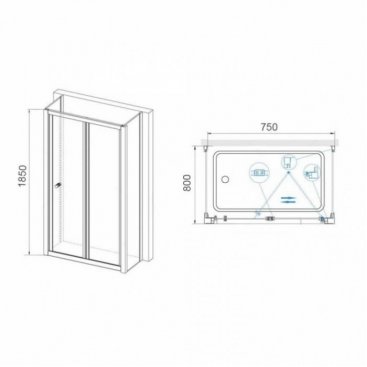 Душевой уголок RGW Classic CL-41 P (CL-21+2Z-050-1) 75x80