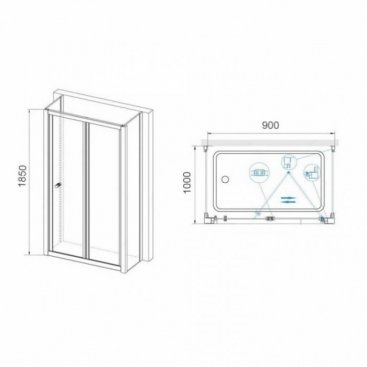 Душевой уголок RGW Classic CL-41 P (CL-21+2Z-050-1) 90x100