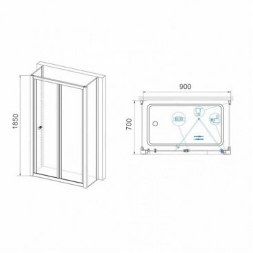 Душевой уголок RGW Classic CL-41 P (CL-21+2Z-050-1) 90x70