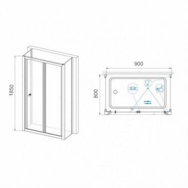 Душевой уголок RGW Classic CL-41 P (CL-21+2Z-050-1) 90x80