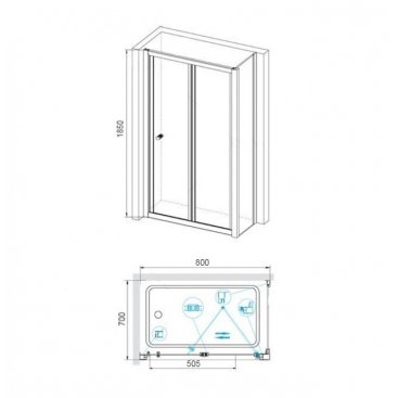 Душевой уголок RGW Classic CL-41 (CL-21+Z-050-1) 80x70