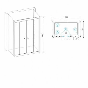 Душевой уголок RGW Classic CL-43 P (CL-10+2Z-050-1) 130x70