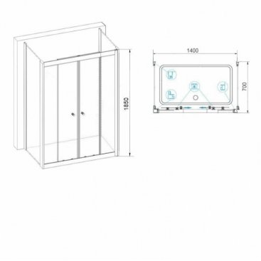 Душевой уголок RGW Classic CL-43 P (CL-10+2Z-050-1) 140x70