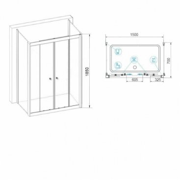 Душевой уголок RGW Classic CL-43 P (CL-10+2Z-050-1) 150x70