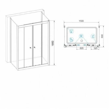 Душевой уголок RGW Classic CL-43 P (CL-10+2Z-050-1) 150x80